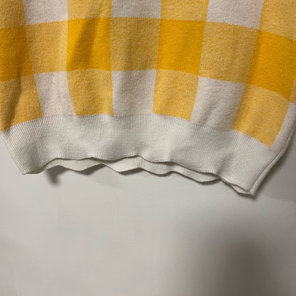 Anthropologie Yellow and Cream Short sleeve sweater - Picture 6 of 6